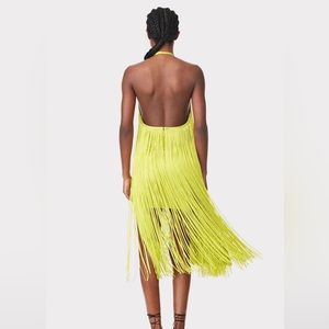 HERVE LEGER FRINGED HALTER MIDI DRESS 🔥🔥🔥
